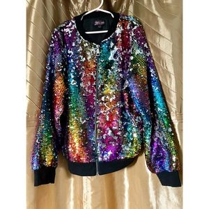 Jojo Siwa Sequence Rainbow Bomber Jacket